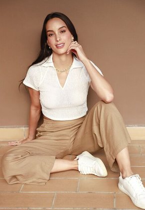 Pantalón Amplio Café Para Mujer