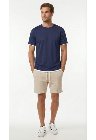 Camiseta Manga Corta Azul Para Hombre Belife