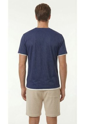 Camiseta Manga Corta Azul Para Hombre