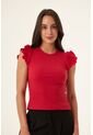 Camiseta Manga Sisa Roja Para Mujer de Belife
