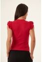 Camiseta Manga Sisa Roja Para Mujer de Belife