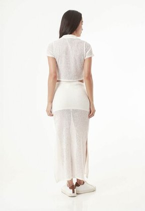 Camiseta Manga Corta Ivory Tejida Para Mujer