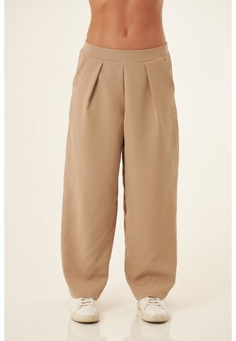 Pantalón Amplio Arena Con Prenses Para Mujer Belife