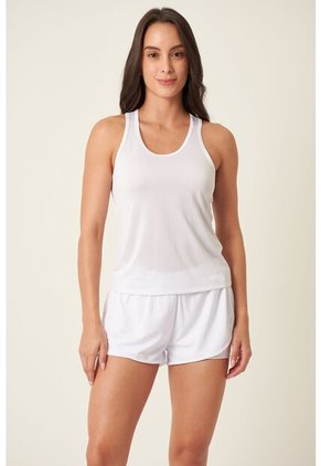 Camiseta Deportiva Manga Sisa Blanca Para Mujer