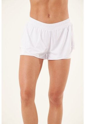 Short Deportivo Blanco Con Ciclista Interno Para Mujer