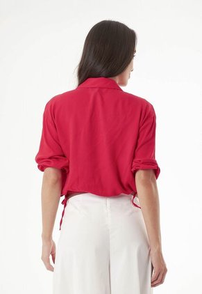 Camisa Manga 3/4 Roja Para Mujer