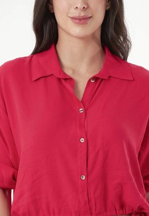 Camisa Manga 3/4 Roja Para Mujer