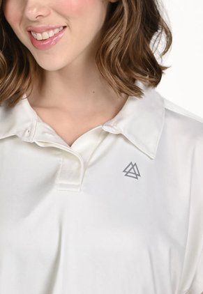 Camiseta Polo Manga Corta Blanca Para Mujer