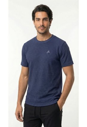 Camiseta Azul Manga Corta Para Hombre