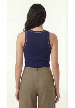 Blusa Manga Sisa Azul Para Mujer