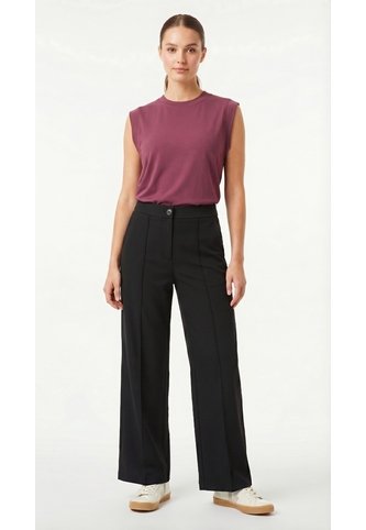 Pantalón Negro En Lino Para Mujer Belife
