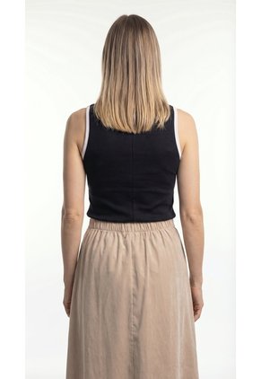 Camiseta Negra Manga Sisa Para Mujer