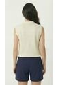 Chaleco Tejido Ivory Con Cuello Camisero Para Mujer de Belife