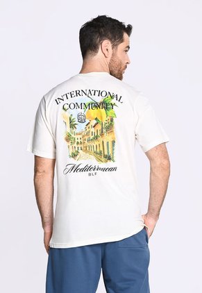 Camiseta Manga Corta Estampada Ivory Para Hombre En Poliéster