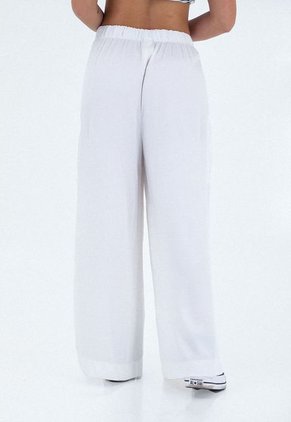 Pantalon Lino Crudo Con Bolsillos Frontales Funcionales Para Mujer Belife