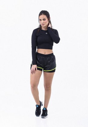 Camiseta Deportiva Negra Manga Larga Para Mujer Belife