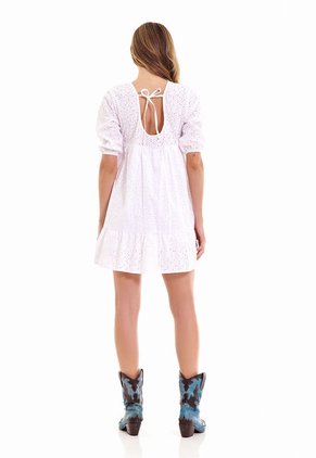 Vestido Ojalillo Blanco Para Mujer Belife