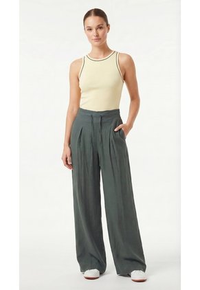 Pantalón Verde Amplio Para Mujer