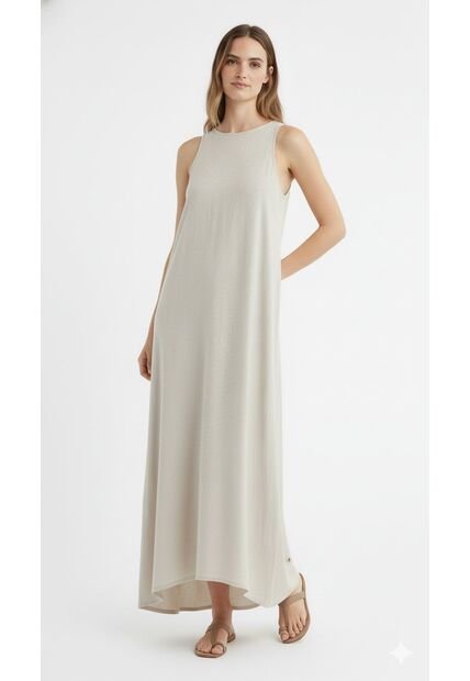 Vestido Largo Semilla En Lino Para Mujer