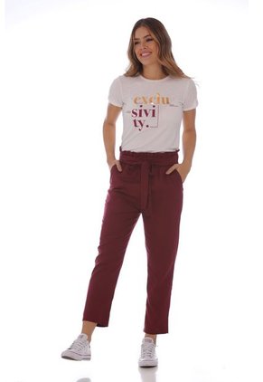 PANTALÓN VINO TINTO BAGGY PARA MUJER 100616-00