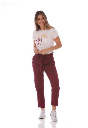 PANTALÓN VINO TINTO BAGGY PARA MUJER 100616-00