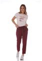 PANTALÓN  VINO TINTO BAGGY PARA MUJER 100616-00 de Belife
