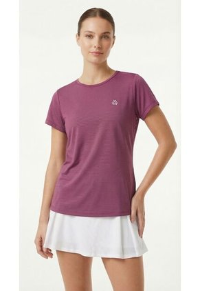 Camiseta Deportiva Manga Corta Morada Para Mujer