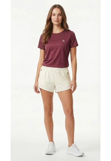 Camiseta Deportiva Vino Manga Corta Para Mujer