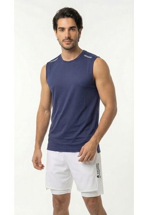 Camiseta Deportiva Azul Manga Sisa Para Hombre