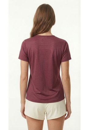 Camiseta Deportiva Vino Manga Corta Para Mujer