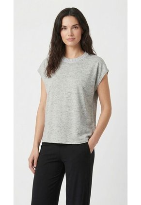 Camiseta Gris Manga Corta Para Mujer