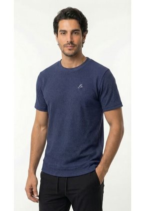 Camiseta Azul Manga Corta Para Hombre