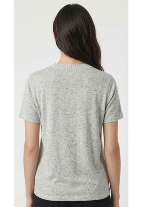 Camiseta Gris Manga Corta Para Mujer
