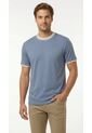 Camiseta Azul Manga Corta Hombre Con Cuello Y Puños Blancos de Belife