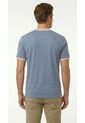 Camiseta Azul Manga Corta Hombre Con Cuello Y Puños Blancos de Belife