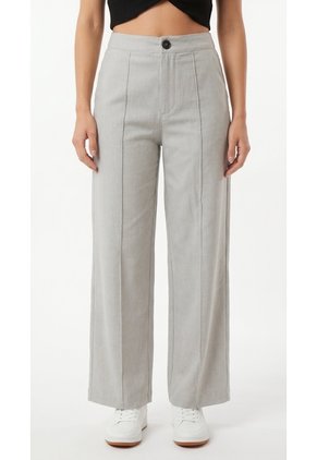Pantalón Gris En Lino Para Mujer