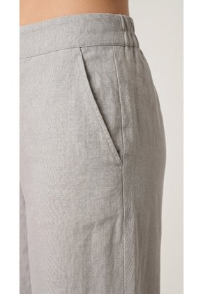 Pantalón Gris En Lino Para Mujer