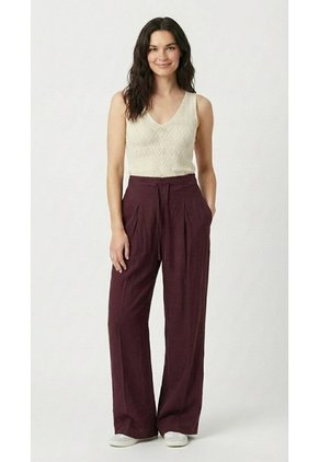 Pantalón Vino Amplio Para Mujer