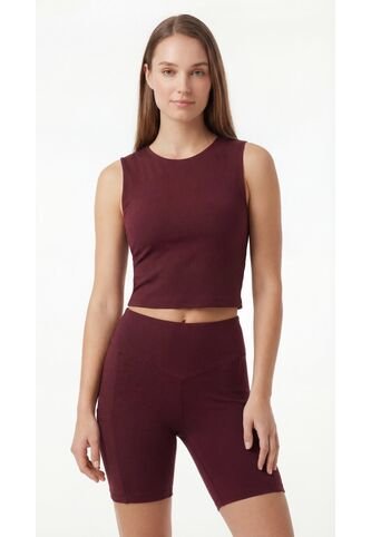 Crop Top Deportivo Burgundy Para Mujer Belife