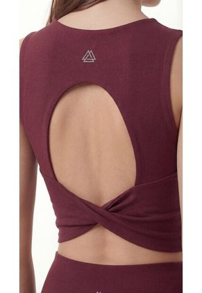 Crop Top Deportivo Burgundy Para Mujer