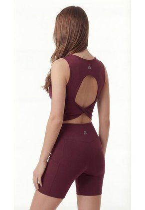 Crop Top Deportivo Burgundy Para Mujer