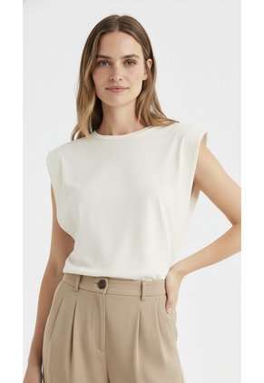 Camiseta Manga Sisa Ivory Para Mujer