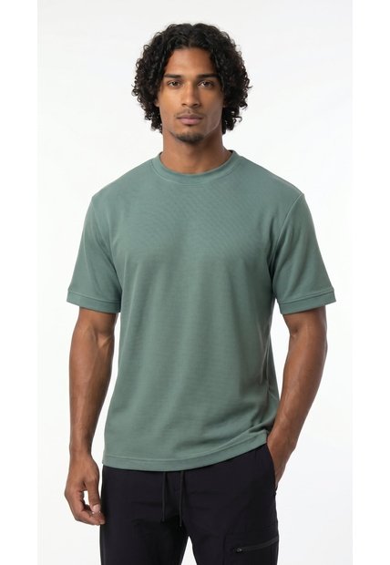 Camiseta Manga Corta Verde Para Hombre