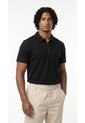 Polo Negro Para Hombre Con Cierre Funcional de Belife