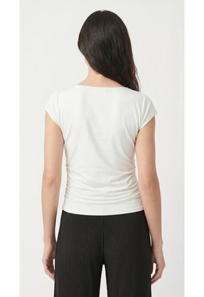 Camiseta Blanca Manga Sisa Para Mujer
