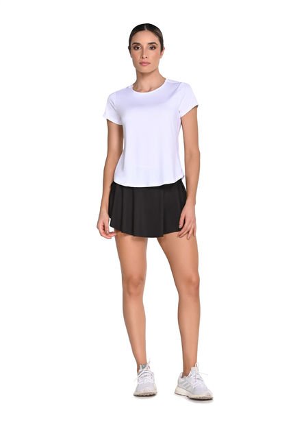 Camiseta Manga Corta Blanca En Poliéster Para Mujer