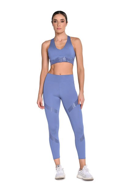 Top Estampado Silicona Azul En Poliéster Para Mujer