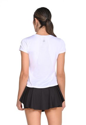 Camiseta Manga Corta Blanca En Poliéster Para Mujer