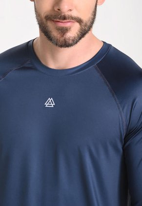 Camiseta Manga Larga Azul Para Hombre