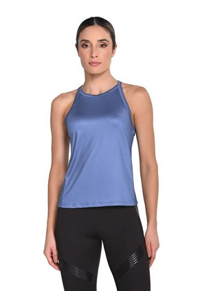 Camiseta Manga Sisa Azul En Poliéster Para Mujer